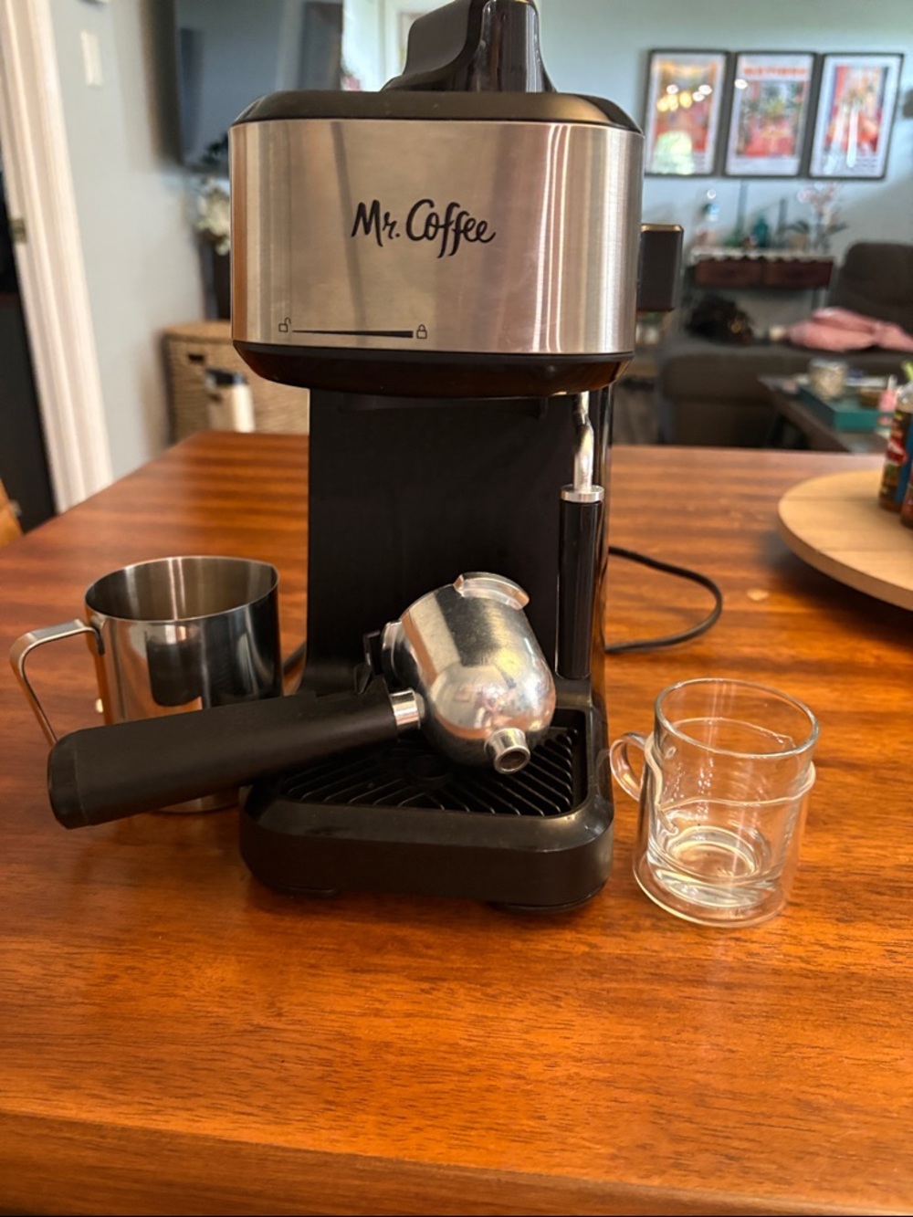Mr. Coffee Black and Stainless Espresso Machine